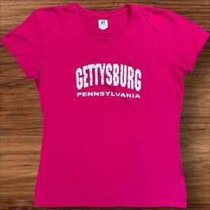 Gettysburg Shirt XXL Pennsylvania Pink Graphic‎ Tee Crew Neck Short Sleeve Top